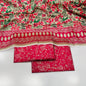 Patterned unstitched 3-piece lawn suit fabric with ethnic print