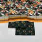 Patterned unstitched 3-piece lawn suit fabric with ethnic print