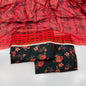 Patterned unstitched 3-piece lawn suit fabric with ethnic print