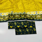 Patterned unstitched 3-piece lawn suit fabric with ethnic print